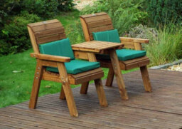 Charles Taylor Trading Twin Companion Set Straight With Cushions - W160 X D74 X H98 - Fully Assembled - Green - thumbnail 4