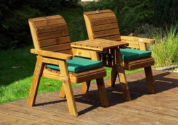 Charles Taylor Trading Twin Companion Set Straight With Cushions - W160 X D74 X H98 - Fully Assembled - Green - thumbnail 2