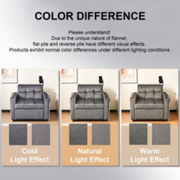Btm 3 In 1 Expandable Single Sofa Bed With Cup Holders Phone Holder Recliner Sleeper Chair Armchair For Small Spaces - thumbnail 5