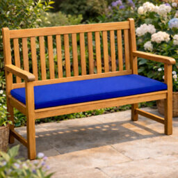 Nod Off 2 Seater Garden Bench Seat Pad 108X45X5Cm Water Resistant Foam Filled Cushion With Removable Zipped Cover - Royal Blue