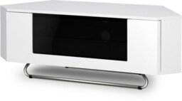 "Centurion Supports Hampshire Corner-Friendly White Black With Beam-Thru Remote Friendly Door Up To 50"" Flat Screen Tv Cabinet" - thumbnail 5