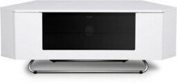 "Centurion Supports Hampshire Corner-Friendly White Black With Beam-Thru Remote Friendly Door Up To 50"" Flat Screen Tv Cabinet" - thumbnail 6