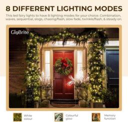 Globrite 50M 500 Led Fairy Lights Warm White Plug In Indoor Outdoor String Lights With 8 Modes - thumbnail 6