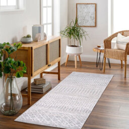 Livabliss Elaziz-Geometric Grey White Global Living Dining Bedroom Rug 80 X 230 Cm Easy Care, Non Shedding - thumbnail 2