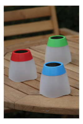 Luxform Solar Tumbler Table Lights Green, Blue, Pink 12Pk