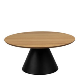 Furniture To Go Soli Round Coffee Table In Oak/black 85X40Cm - thumbnail 2