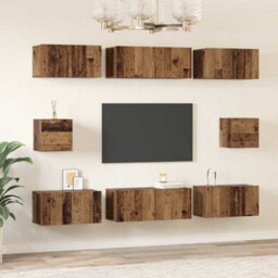 Berkfield Tv Cabinet Set 8 Pcs Old Wood Medium 30.5 X 30 X 30 Cm - thumbnail 4