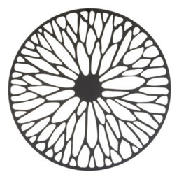 Orsina Trento Small Black Floral Design Wall Art - thumbnail 1