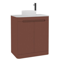 Royal Bathrooms Venice 700mm Terracotta Clay Freestanding Bathroom Countertop Vanity Unit 2 Door With Round Basin - thumbnail 7
