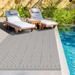 Homeart Outdoor Rugs Easy Cleaning Area Rugs For Balcony,garden,picnic,uv Weather Resistant  Grey Cream, 160 X 230 Cm - thumbnail 3