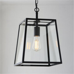Loops Hanging Ceiling Pendant Light - Matt Black & Clear Glass - 10W Led E27 - thumbnail 3