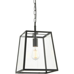 Loops Hanging Ceiling Pendant Light - Matt Black & Clear Glass - 10W Led E27 - thumbnail 1