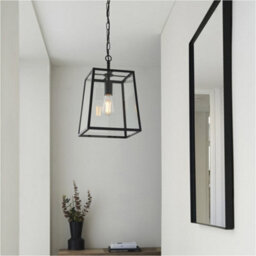 Loops Hanging Ceiling Pendant Light - Matt Black & Clear Glass - 10W Led E27 - thumbnail 4