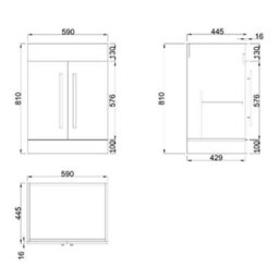 Sundaze Bathroom Furniture Storage Cabinet Freestanding Vanity Unit & Basin 600mm Matt Black - thumbnail 5
