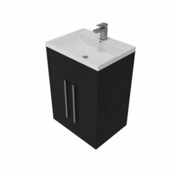 Sundaze Bathroom Furniture Storage Cabinet Freestanding Vanity Unit & Basin 600mm Matt Black - thumbnail 3