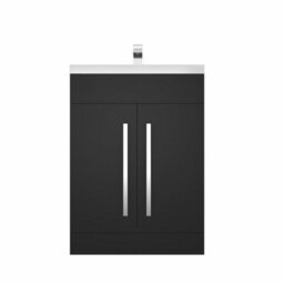 Sundaze Bathroom Furniture Storage Cabinet Freestanding Vanity Unit & Basin 600mm Matt Black - thumbnail 2