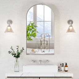 Keepreaper Sleek Arched Bathroom Cabinet With Mirror And Storage 50X90 Cm Bathroom Mirror Cabinet