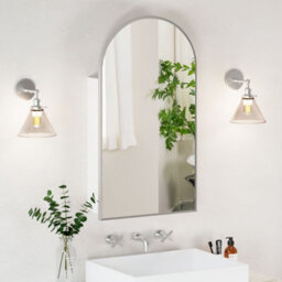 Keepreaper Sleek Arched Bathroom Cabinet With Mirror And Storage 50X90 Cm Bathroom Mirror Cabinet - thumbnail 2