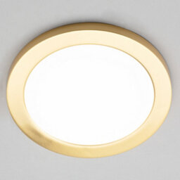 Litecraft Darly Satin Brass 1 Lamp Modern Bathroom 18W Led Flush Ceiling Light - thumbnail 3