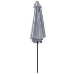 VRUC 2.5M Grey Outdoor Parasol - Crank Up & Tilt Garden Parasol Umbrella And Base - thumbnail 2