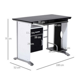 Computer Desk Workstation Table Sliding Keyboard Shelf Wood Drawer - thumbnail 2