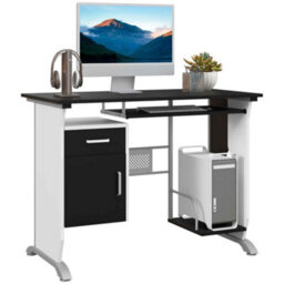 Computer Desk Workstation Table Sliding Keyboard Shelf Wood Drawer