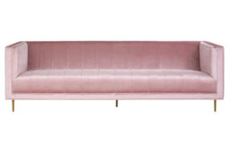 Orsina 3 Seat Pink Sofa, Plush Pink Velvet Upholstered Settee Sofa, Classic Style Sofa Couch For Outdoor Patio - thumbnail 3
