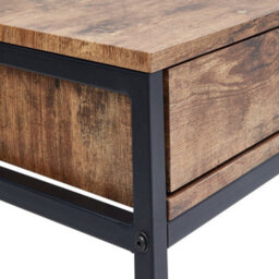 Thehotsale Brown 120 X 30 X 81Cm Slim Console Table With Metal Frame 2 Drawers And Glass Shelf - thumbnail 6