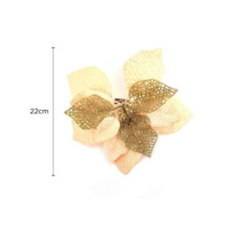 2 Pack Clip-On Poinsettia Flower Christmas Decorations 10Inch - thumbnail 4