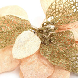 2 Pack Clip-On Poinsettia Flower Christmas Decorations 10Inch - thumbnail 5