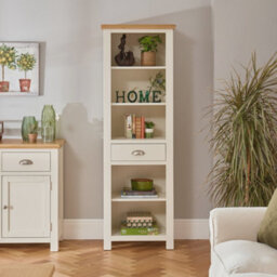 The Furniture Market Cotswold Cream Painted Tall Narrow Bookcase - thumbnail 2