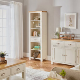 The Furniture Market Cotswold Cream Painted Tall Narrow Bookcase - thumbnail 3