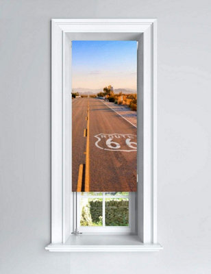 Lister Cartwright Route 66 Design Blackout Roller Blinds Child Safety Included, 60 X 140 Cm - image 1