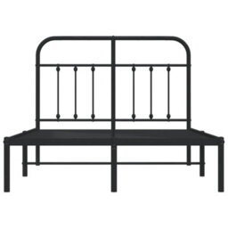 Berkfield Metal Bed Frame With Headboard Black 120X200 Cm - thumbnail 6