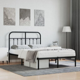 Berkfield Metal Bed Frame With Headboard Black 120X200 Cm - thumbnail 1