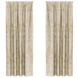 Berkfield Classic Curtain With Curtains 2 Pcs Cream 245 X 140 Cm Velvet