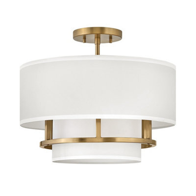 Luminosa Lighting Luminosa Graham 3 Light Cylindrical Ceiling Light, Lacquered Brass - image 1