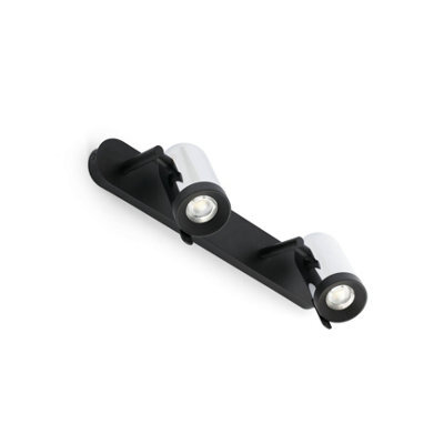 Luminosa Lighting Luminosa Orleans 2 Light Indoor Adjustable Wall Spotlight Chrome, Black, Gu10 - image 1