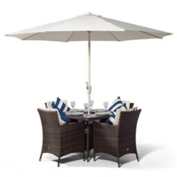 That's Furniture Savannah Square 4 Seater Patio Dining Set With Ice Bucket Drinks Cooler - Brown - thumbnail 4