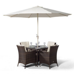 That's Furniture Savannah Square 4 Seater Patio Dining Set With Ice Bucket Drinks Cooler - Brown - thumbnail 6