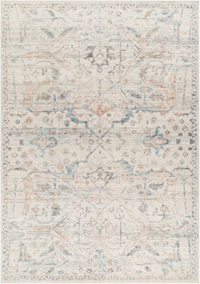 Livabliss Becki Owens Marlene Vintage Ivory Blue Traditional Boho Living Room Rug 157 X 213 Cm Easy Care, Non Shedding - image 1