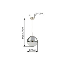 Luminosa Lighting Luminosa Varus 25Cm Globe Pendant Ceiling Light Nickel Matt Transparent Glass Shade 1X E27 - thumbnail 9