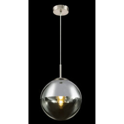 Luminosa Lighting Luminosa Varus 25Cm Globe Pendant Ceiling Light Nickel Matt Transparent Glass Shade 1X E27 - thumbnail 5