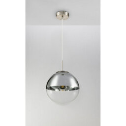 Luminosa Lighting Luminosa Varus 25Cm Globe Pendant Ceiling Light Nickel Matt Transparent Glass Shade 1X E27 - thumbnail 6