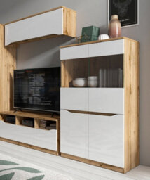 Arte Nuis 135 Cm Tv Unit 3 Drawer Oak Wotan White Gloss - thumbnail 2