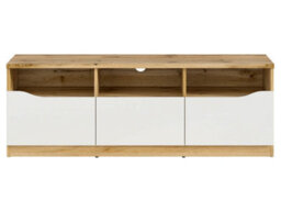 Arte Nuis 135 Cm Tv Unit 3 Drawer Oak Wotan White Gloss - thumbnail 3