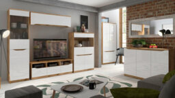 Arte Nuis 135 Cm Tv Unit 3 Drawer Oak Wotan White Gloss - thumbnail 6