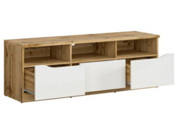 Arte Nuis 135 Cm Tv Unit 3 Drawer Oak Wotan White Gloss - thumbnail 4