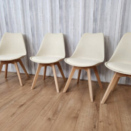 Kosy Koala Set Of 4 Cream Dining Chairs Pu Leather With Soft Padded Seat For Dining Room - thumbnail 8