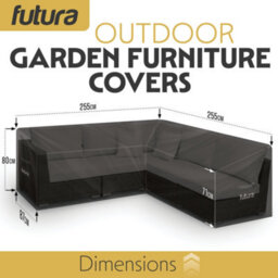 Futura 420D V Shaped 255X255X80Cm Waterproof Garden Furniture Cover, Outdoor Patio Weatherproof Rattan Sofa Shield - thumbnail 5